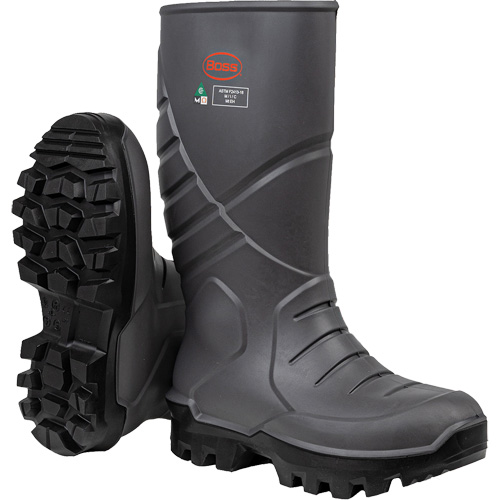 Boss&reg; Footwear Full Safety Boot with Midsole & Internal Met Guard, Thermal Polyurethane, Steel Toe, Puncture Resistant Sole, Size 6 NTL Industrial