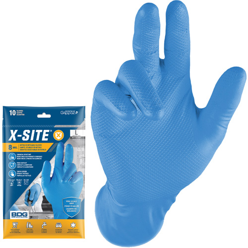 Gants jetables Grippaz, Petit, Nitrile, 8 mils, Sans poudre, Bleu NTL Industrial