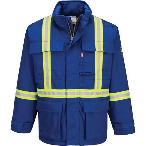 Bizflame&reg; 88/12 Insulated Winter Parka, Blue, Small NTL Industrial