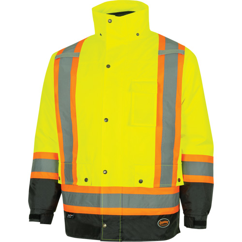Parka de s&eacute;curit&eacute; d'hiver imperm&eacute;able 7-en-1 5057 Pioneer Yukon, Polyester, Noir/Jaune lime haute visibilit&eacute;, T-petit NTL Industrial