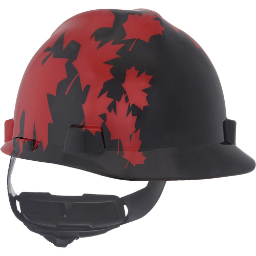 Specialty V-Gard&reg; Hard Hat, Ratchet Suspension, Black/Red NTL Industrial