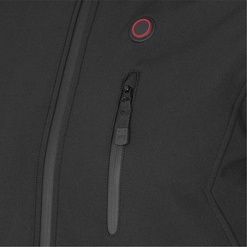 Heated Soft-Shell Jacket, Men's, Small, Black NTL Industrial