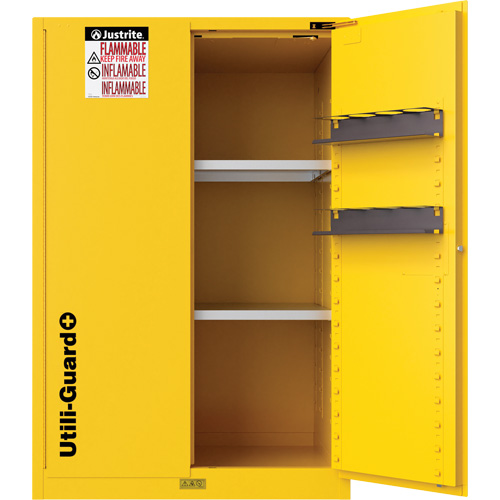 Utili-Guard+ Flammable Safety Cabinet, 45 gal., 2 Door, 43" W x 65" H x 22" D NTL Industrial