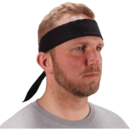 Chill-Its 6702 Cooling Headband with Embedded Polymers & Tie Closure, Black NTL Industrial