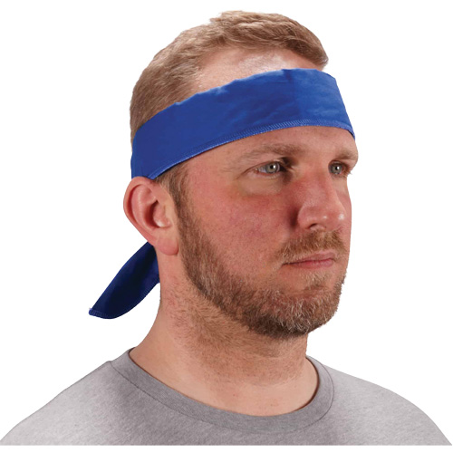 Chill-Its 6702 Cooling Headband with Embedded Polymers & Tie Closure, Blue NTL Industrial