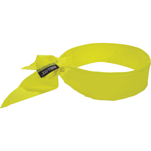 Chill-Its 6702 Cooling Headband with Embedded Polymers & Tie Closure, High Visibilty Lime-Yellow NTL Industrial