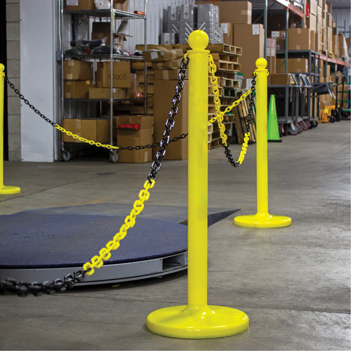 Chaîne de barri&egrave;re en plastique &agrave; deux couleurs, Vert/Blanc, Maillon de 2", 500' de long NTL Industrial