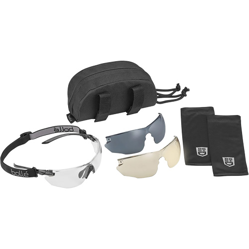Ensemble de lunettes de s&eacute;curit&eacute; Combat, Lentille Transparent/Fum&eacute;e/Cuivre, Antibu&eacute;e/Anti-&eacute;gratignures, ANSI Z87+ NTL Industrial