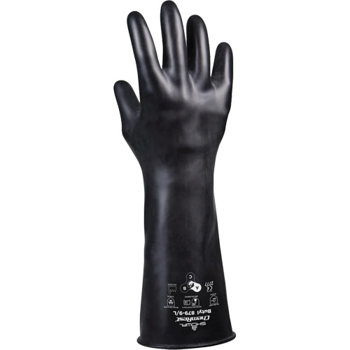 Gants r&eacute;sistants &agrave; l'acide 879, Taille T-Grand/10, 14" lo, Caoutchouc butyle, 28 mils NTL Industrial