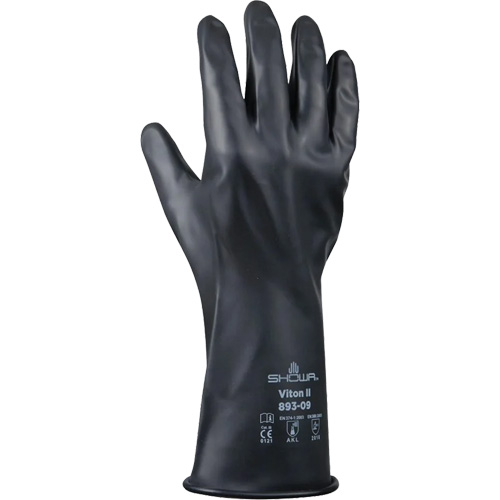 893 Chemical & Acid Resistant Gloves, Size Large/9, 12" L, Butyl Rubber/Viton&reg;, 12-mil NTL Industrial