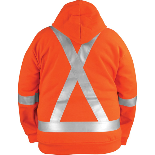 High-Visibility Wind Resistant Zip-Front Sweatshirt with DetachableHood, Men's, Medium, High Visibility Orange, 27.7 cal/cm² NTL Industrial