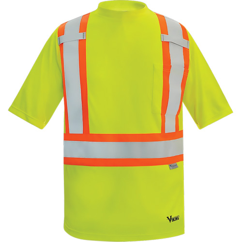 T-shirt de s&eacute;curit&eacute; doubl&eacute; de bambou Viking, Polyester, 3T-Grand, Jaune lime haute visibilit&eacute; NTL Industrial