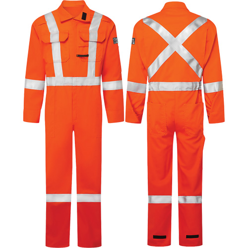 Avenger 7 oz. Coveralls, Size 40, High-Visibility Orange NTL Industrial