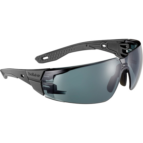 RUSH+ 2.0 M/L Safety Glasses with Black & Grey Frame, Smoke Lens, Anti-Fog/Anti-Scratch, ANSI Z87+ NTL Industrial