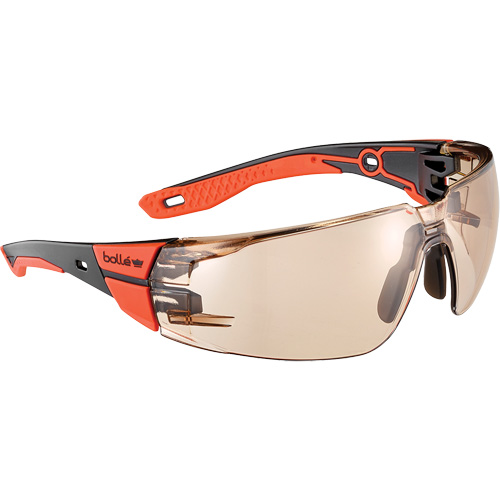 RUSH+ 2.0 M/L Safety Glasses with Black & Red Frame, Copper Lens, Anti-Fog/Anti-Scratch, ANSI Z87+ NTL Industrial