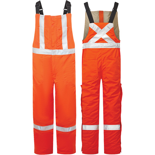Avenger 9 oz High-Visibility Insulated Bib Pants, Style 525, Men's, X-Large, Orange NTL Industrial