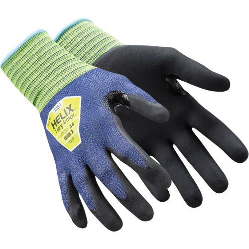 Gants de travail mince Helix 3051, 6/T-petit, Calibre 21, Rev&ecirc;tement Mousse de nitrile, ASTM ANSI niveau A4/EN 388 niveau D NTL Industrial