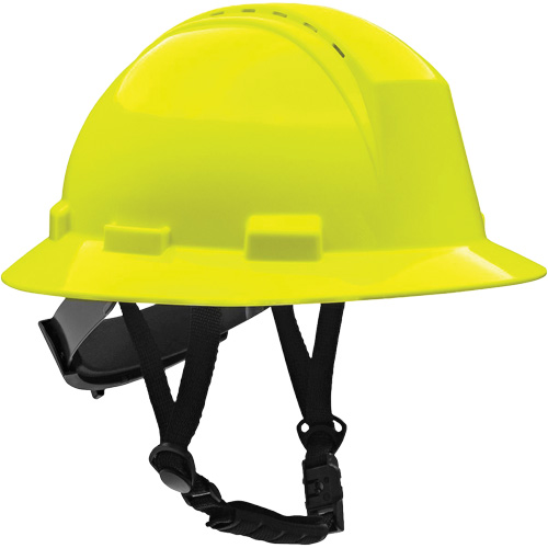 Kilimanjaro Full Brim Safety Helmet with HDPE Shell, Meets CSA Type 2, Ratchet Suspension, Vented NTL Industrial
