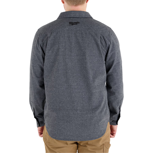 GRIDIRON Flannel Shirt, Men's, Small, Grey NTL Industrial
