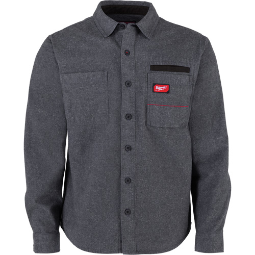 GRIDIRON Flannel Shirt, Men's, Small, Grey NTL Industrial