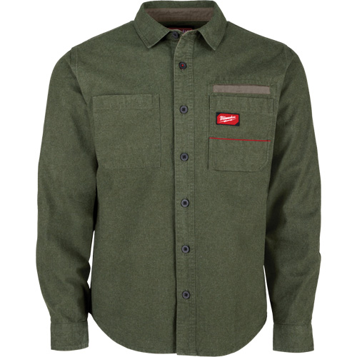 GRIDIRON Flannel Shirt, Men's, 3X-Large, Green NTL Industrial