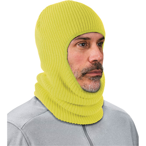 N-Ferno&reg; 2-Layer Rib Knit Freezer Balaclava Face Mask, Acrylic, High-Visibility Lime Green NTL Industrial