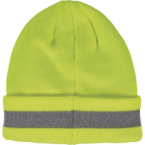 N-Ferno&reg; Reflective, Cuffed Rib Knit Winter Hat, Acrylic Lining, One Size, High-Visibility Lime Green NTL Industrial