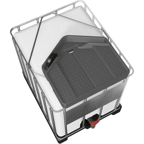 Grand entonnoir gris en poly&eacute;thyl&egrave;ne r&eacute;sistant aux produits chimiques pour GRV, capacit&eacute; de 3,9 gal. NTL Industrial