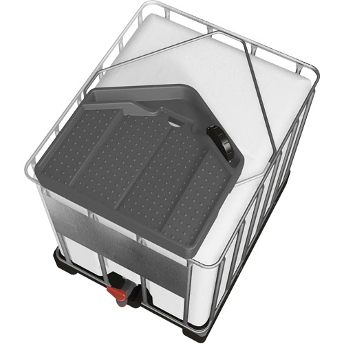 Grand entonnoir gris en poly&eacute;thyl&egrave;ne r&eacute;sistant aux produits chimiques pour GRV, capacit&eacute; de 3,9 gal. NTL Industrial