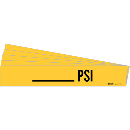 Marqueur de tuyau PSI, Autocollant, 2-1/4" h x 14" la, Noir sur jaune NTL Industrial