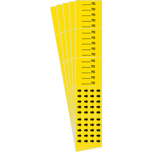 Marqueurs de tuyau PSI, Autocollant, 2-1/4" h x 2-3/4" la, Noir sur jaune NTL Industrial