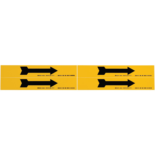 Arrow Pipe Marker, Self-Adhesive, 1-1/8" H x 7" W, Black on Yellow NTL Industrial