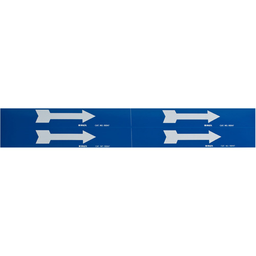 Marqueurs de tuyau avec fl&egrave;ches, Autocollant, 1-1/8" h x 7" la, Blanc/bleu NTL Industrial