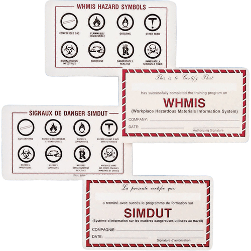 Cartes de portefeuille SIMDUT NTL Industrial