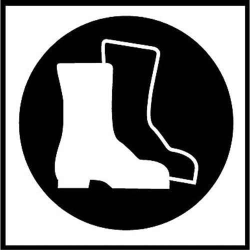 Right to Know Pictogram Labels -Boots, Vinyl, Sheet, 5/8" L x 3/4" W NTL Industrial