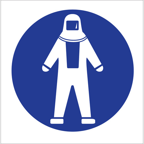 Right to Know Pictogram Labels - Full Protection Suit, Vinyl, Sheet, 1-1/4" L x 1-1/2" W NTL Industrial