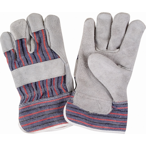Rugged Fitters Gloves, Large, Split Cowhide Palm, Cotton Inner Lining NTL Industrial
