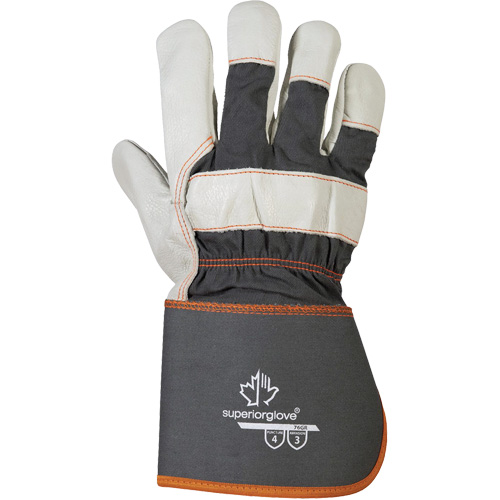 Endura&reg; Fitters Work Gloves, One Size, Grain Cowhide Palm, Cotton Inner Lining NTL Industrial