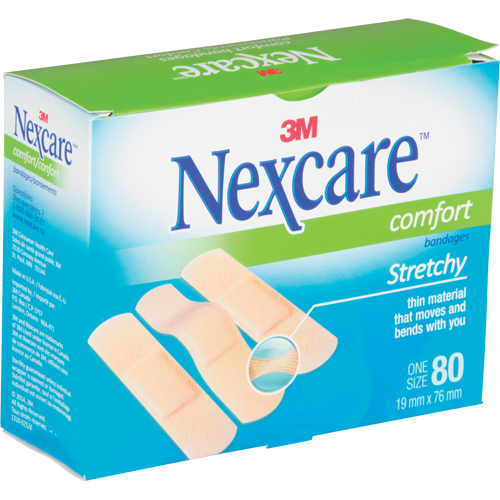 Nexcare Comfort Strips, Rectangular/Square, 3", Fabric, Sterile NTL Industrial