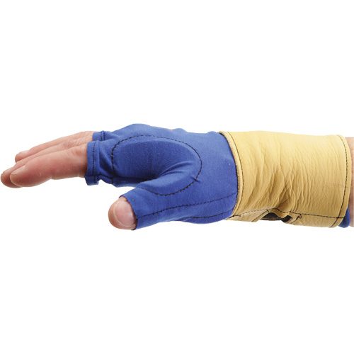 Fingerless Glove Liner with Wrist Restrainer, Size X-Small, Poly-Cotton Palm NTL Industrial