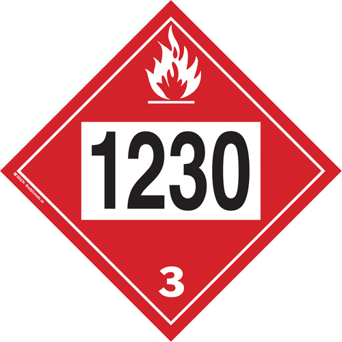 1230 Methanol TDG Placard, Plastic NTL Industrial