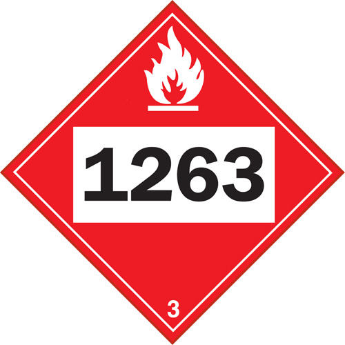 Plaque-&eacute;tiquette TMD 1263 pour liquide inflammable peinture, Plastique NTL Industrial