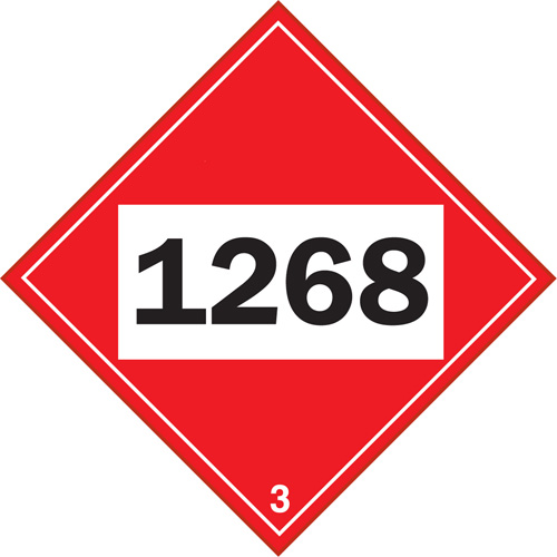 1268 Petroleum Distillates TDG Placard, Plastic NTL Industrial