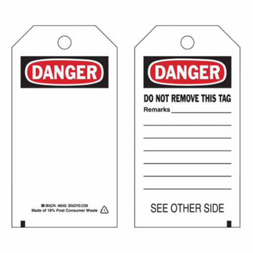 Self-Laminating Safety Tags, Polyester, 3" W x 5-3/4" H, English NTL Industrial