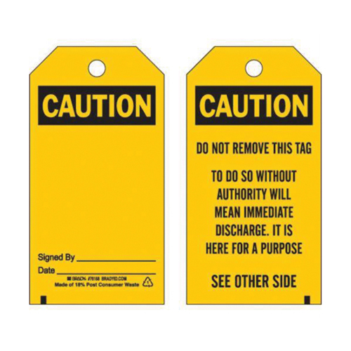 &eacute;tiquettes auto-plastifiantes pour la pr&eacute;vention des accidents, Polyester, 3" la x 5-3/4" h, Anglais NTL Industrial