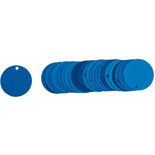 Blank Round Valve Tags, Aluminum, 2" dia NTL Industrial