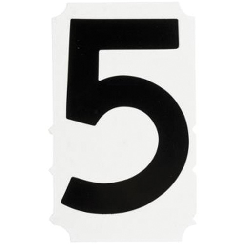 Quick-Align&reg; Individual Gothic Number and Letter Labels, 5, 4" H, Black NTL Industrial