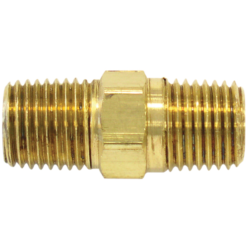 Male Hex Nipple, Brass NTL Industrial