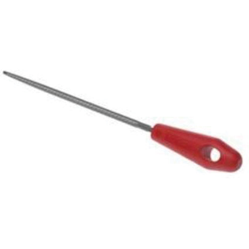 File with Red Handle, 8" L, Round, Bastard Cut NTL Industrial