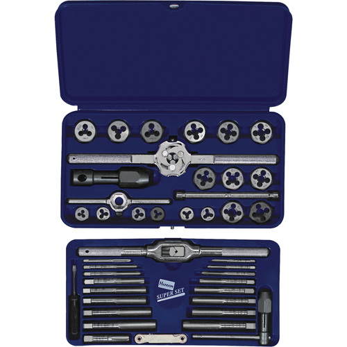 Jeu de tarauds et fili&egrave;res hexagonales m&eacute;triques Hanson, 25 Morceaux NTL Industrial